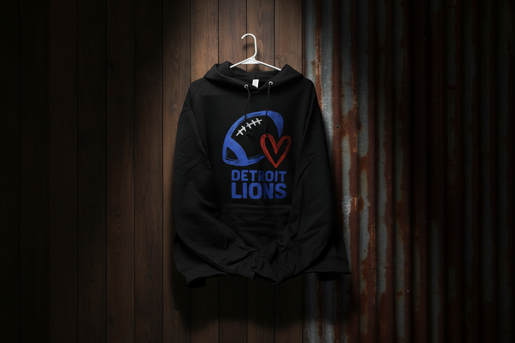 Detroit Lions Heart Hoodie – Handmade in Michigan