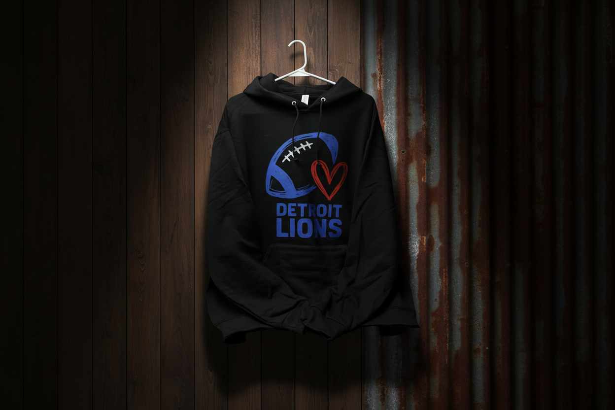 Detroit Lions Heart Hoodie – Handmade in Michigan