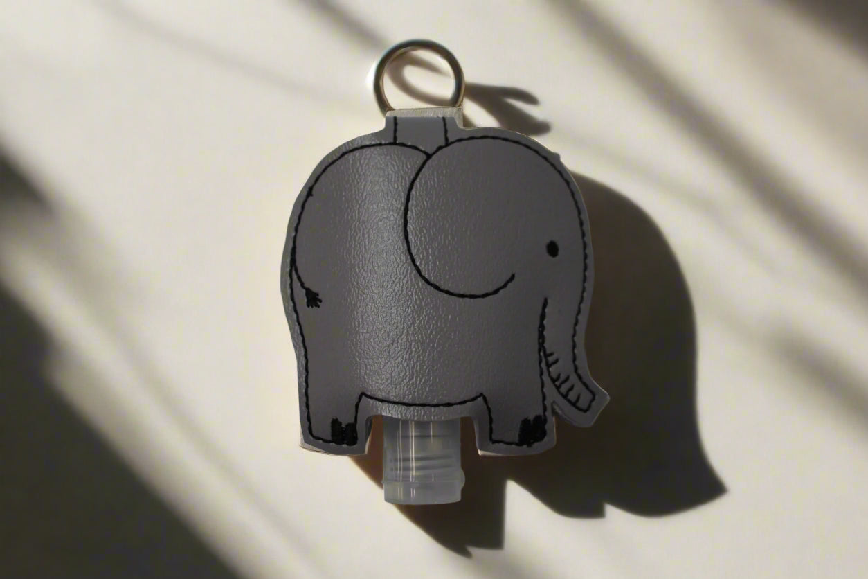 Elephant Handmade Vinyl Hand Sanitizer Holder – Stitching Critters