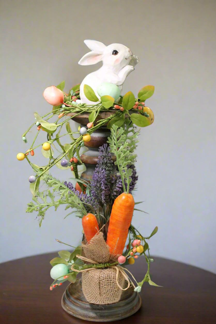 Easter Bunny Spring Pedestal Arrangement – Handmade by Red Brick Wreaths