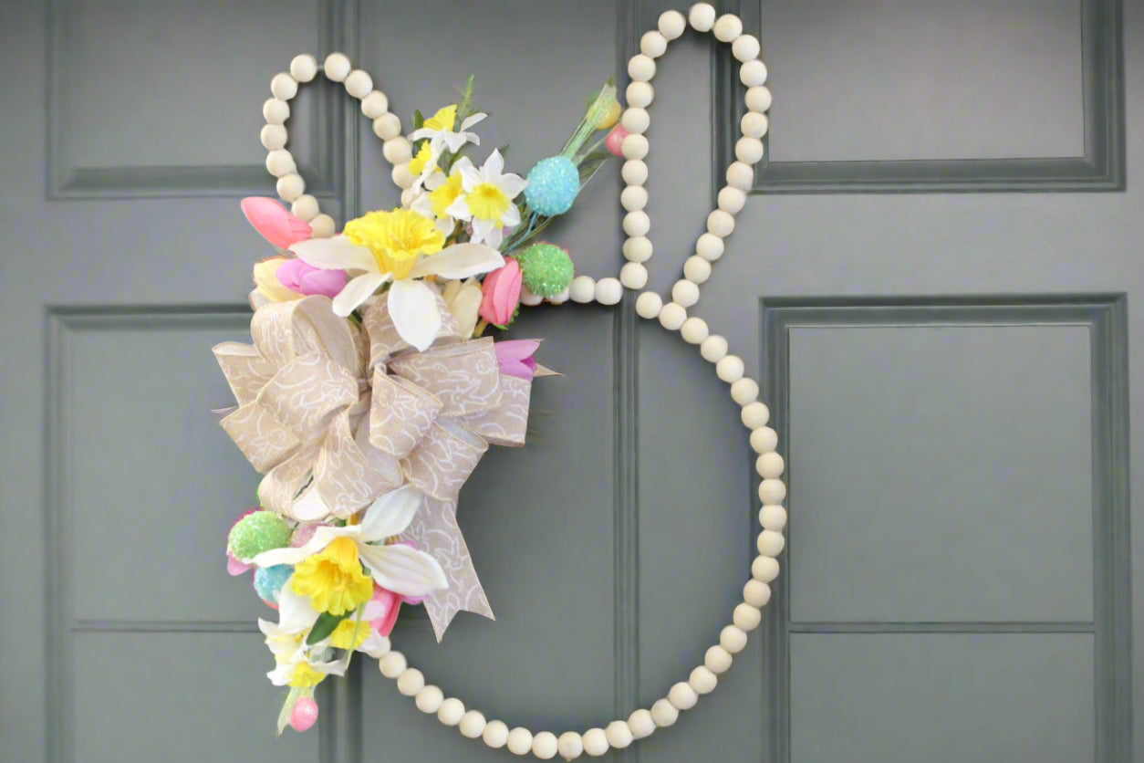 Easter Bunny Beaded Wreath – Red Brick Wreaths