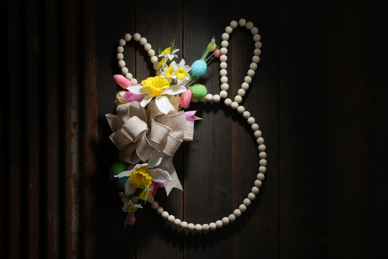 Easter Bunny Beaded Wreath – Red Brick Wreaths