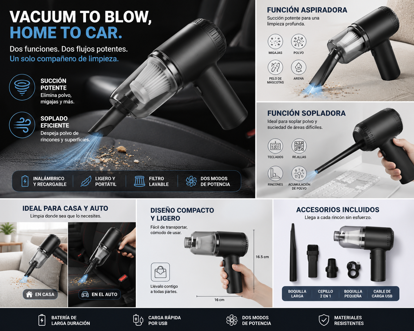 HOTO BlowVac™ Handheld Vacuum