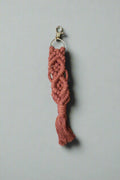 Dusty Plum Macramé Keychain with Tassel and Gold Clip