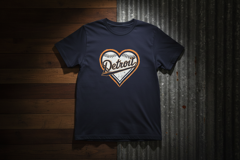 Detroit Heart Baseball T-shirt